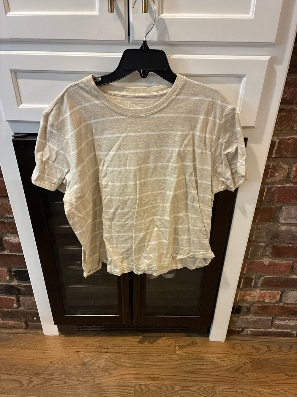 Casual Cream Striped Short Sleeve Tee